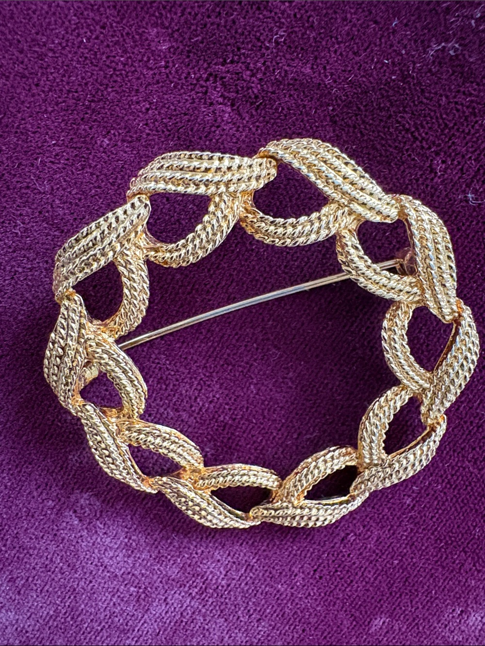 Monet Gold-Tone Round Brooch - Women Jewelry
